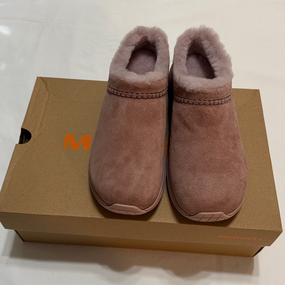 Merrell Encore Ice 5 Women's Mules with Fur Rose Fonce 8.5 NIB